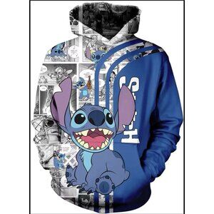 Lilo & Stitch Hoodie, Sweatershirt, Disneyland Shirt,Stitch 3D Hoodie Size Large